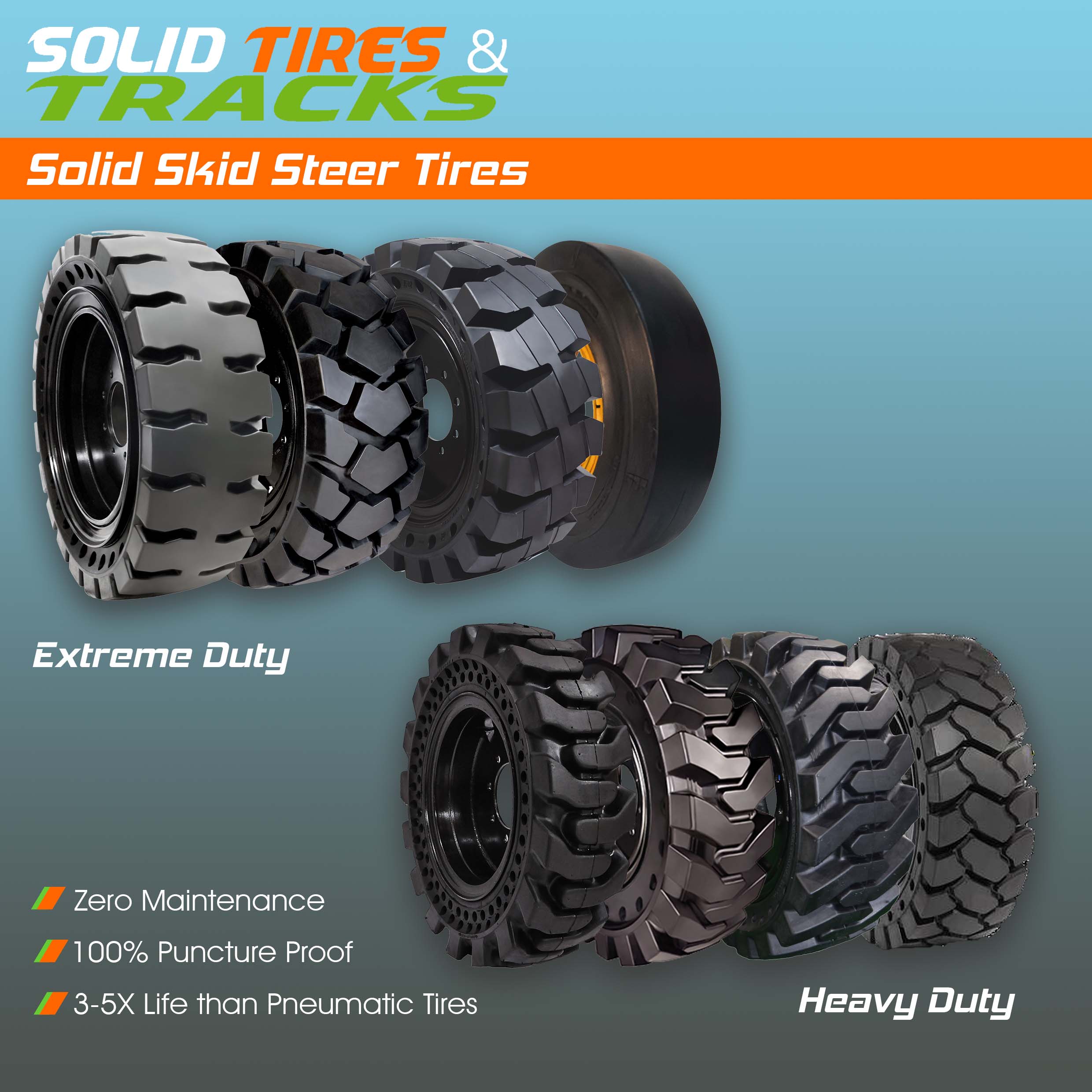Solid vs. Pneumatic Skid Steer Tires
